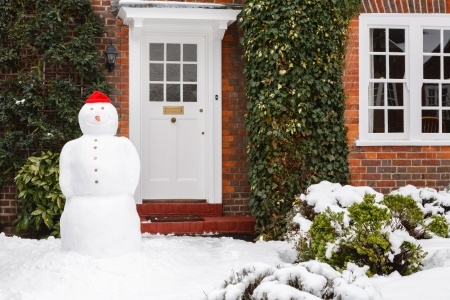 house in snow